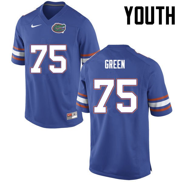 Florida Gators Youth #75 Chaz Green College Football Jersey Blue
